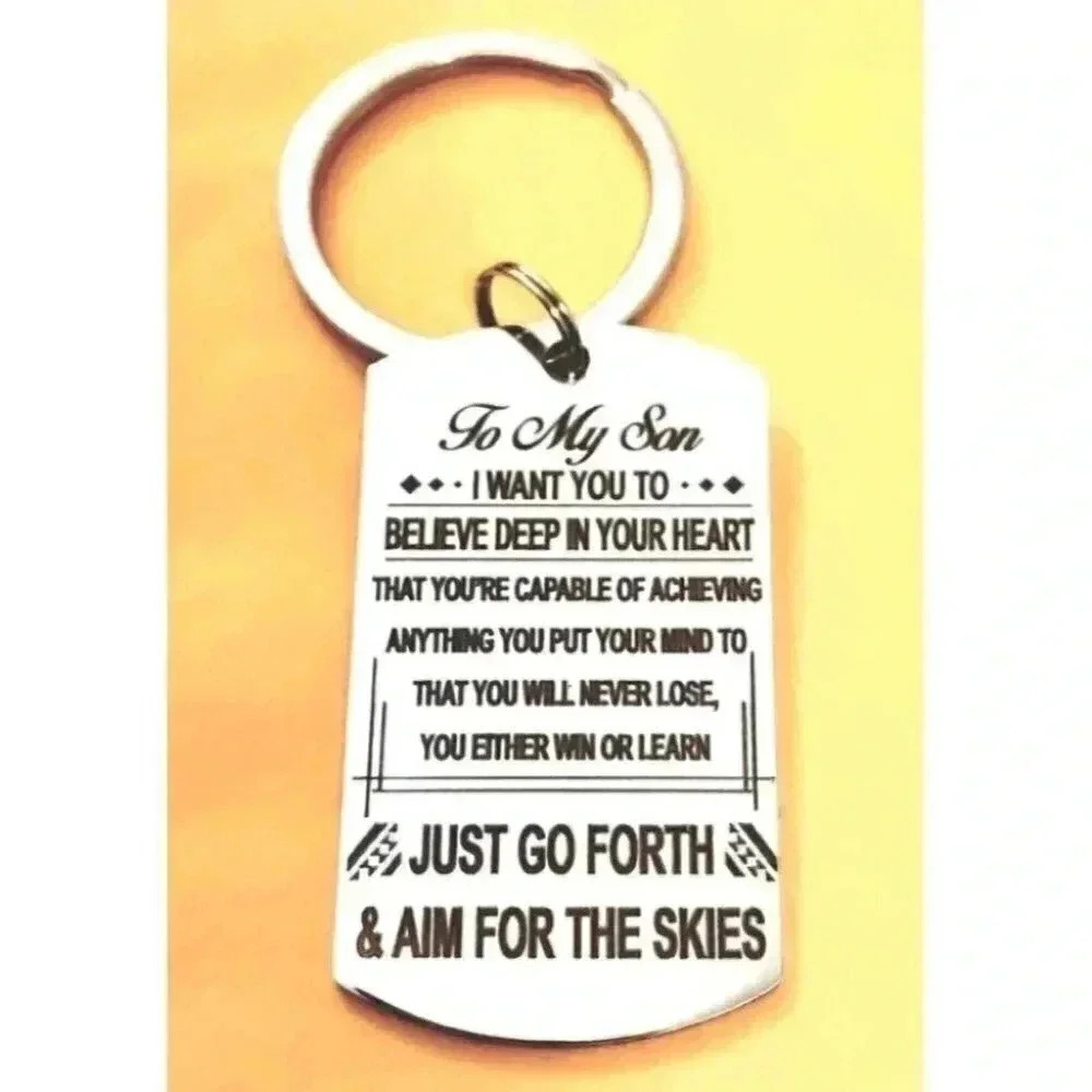 To My Son Just Go Forth Aim For Sky Keychain